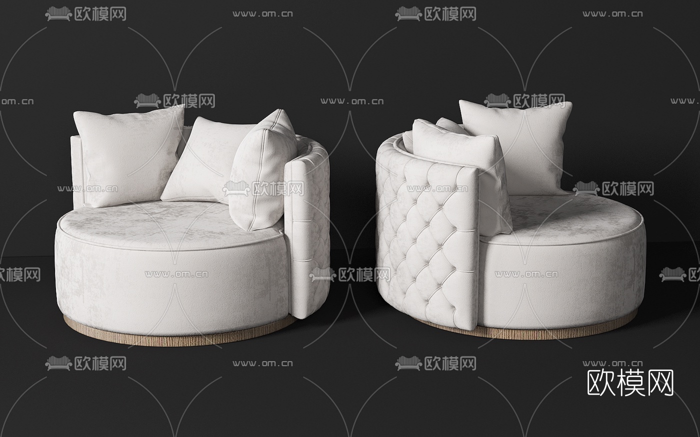 现代布艺单人沙发3d模型下载