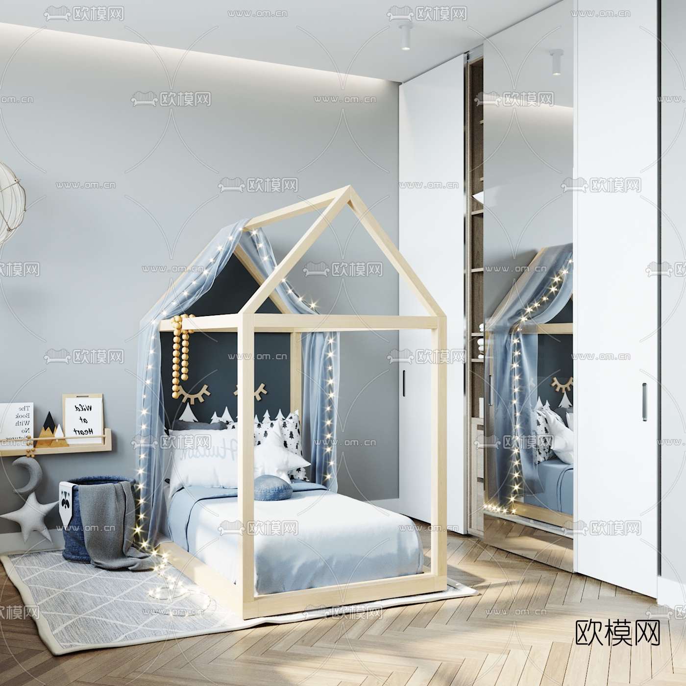 北欧儿童房3d模型