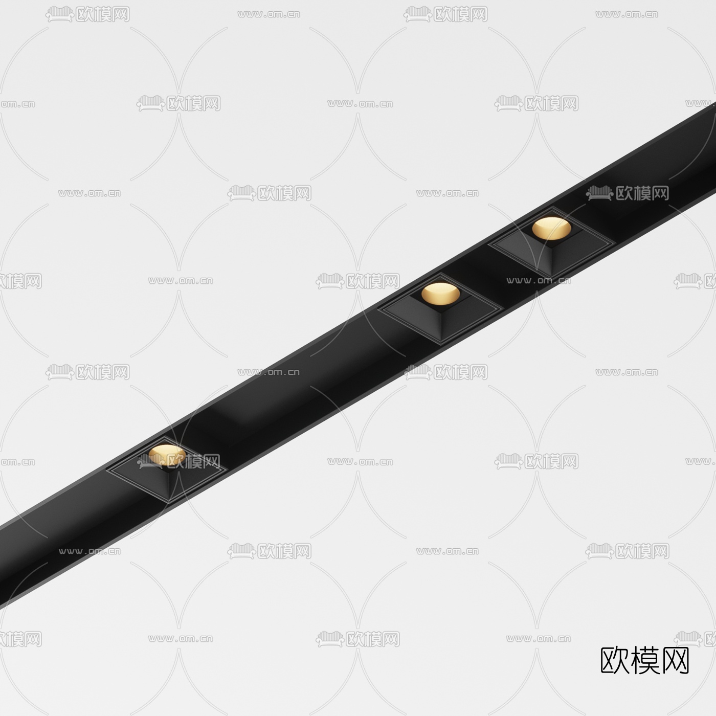 现代轨道筒灯射灯3d模型