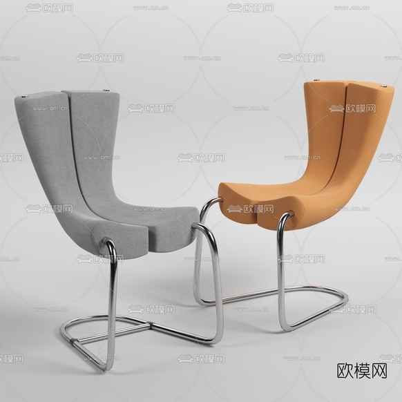 现代布艺单椅3d模型下载