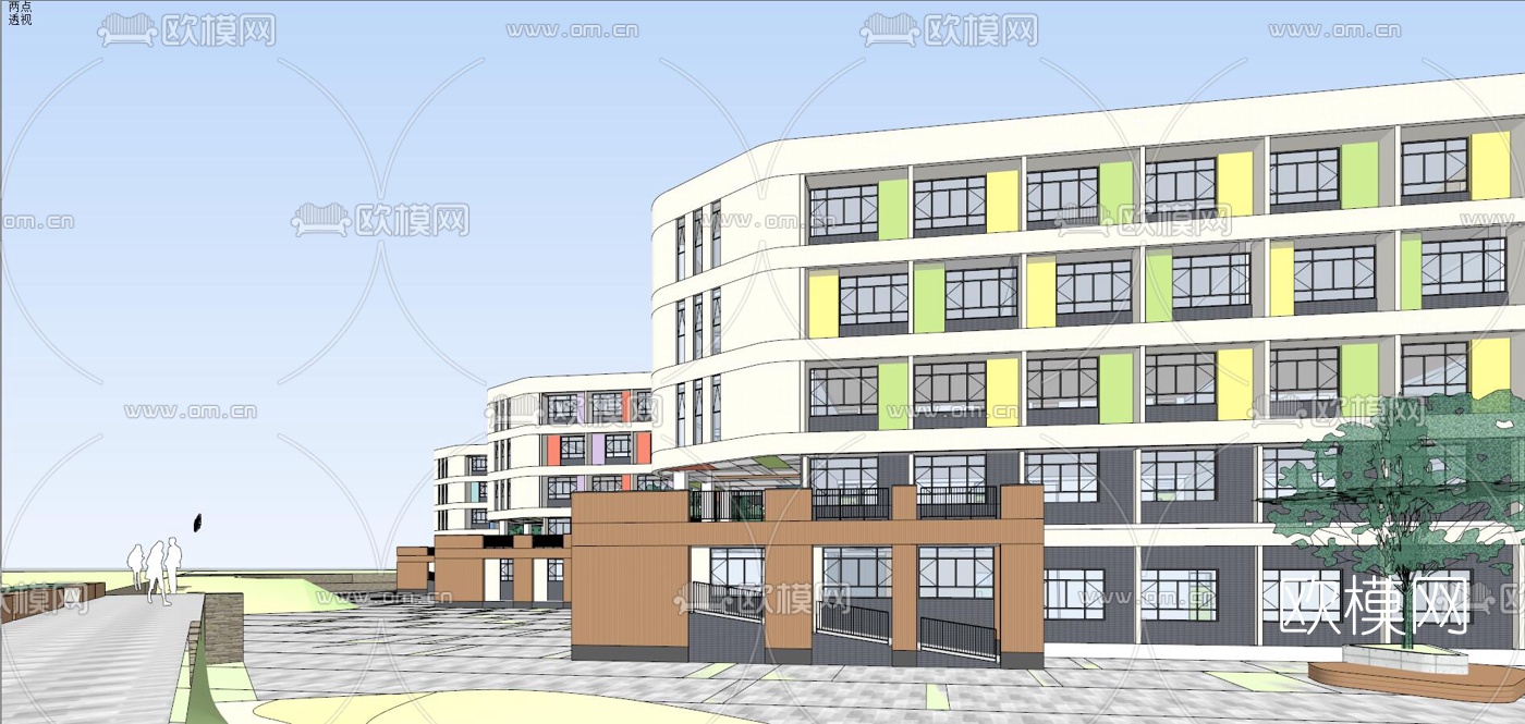 现代学校规划su模型下载（渲染图6）