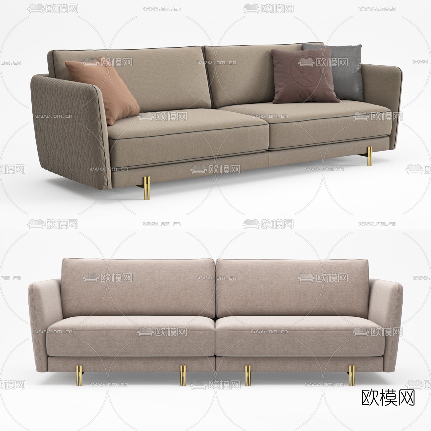 现代布艺双人沙发3d模型