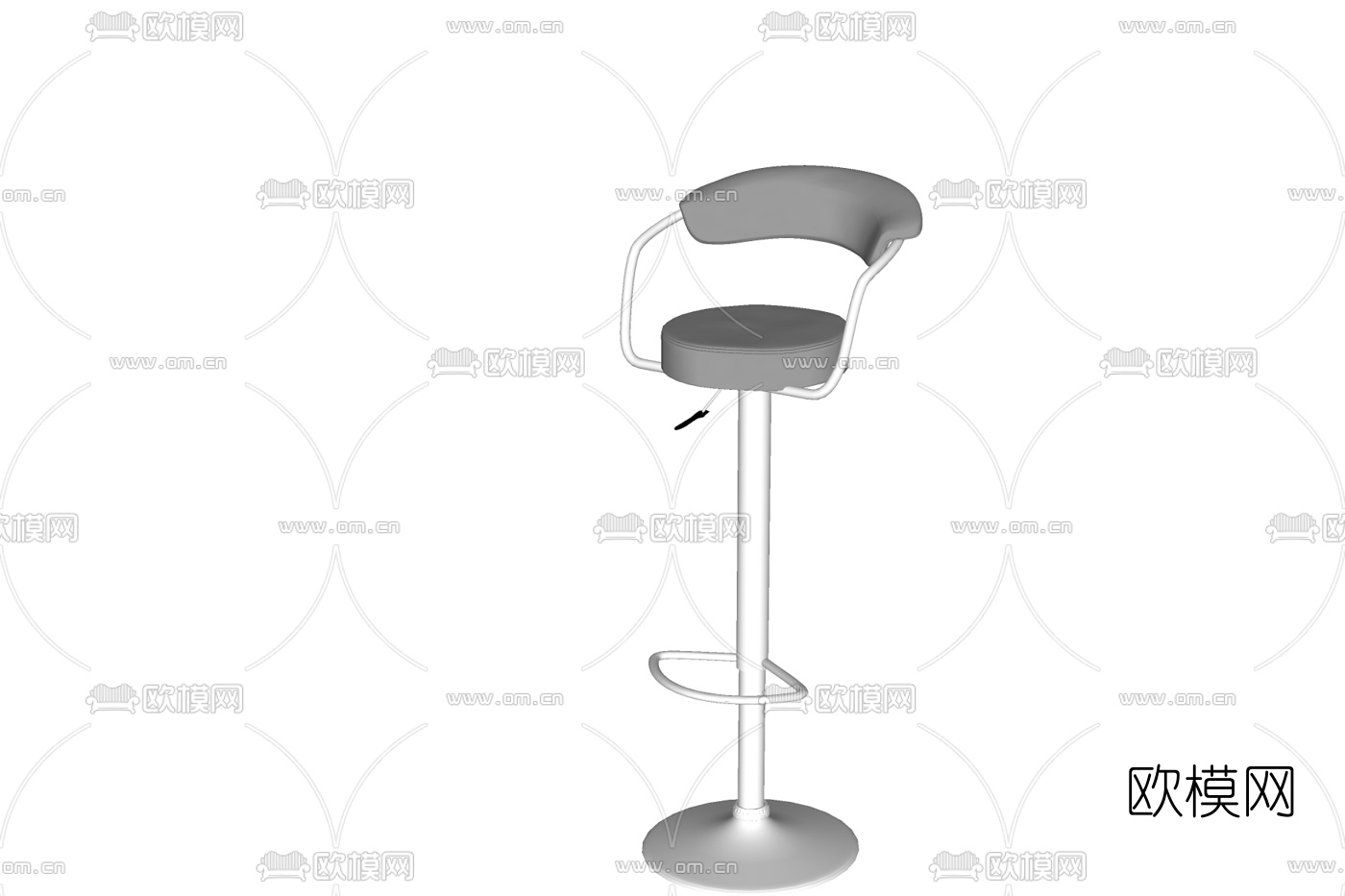 现代吧台椅su模型下载