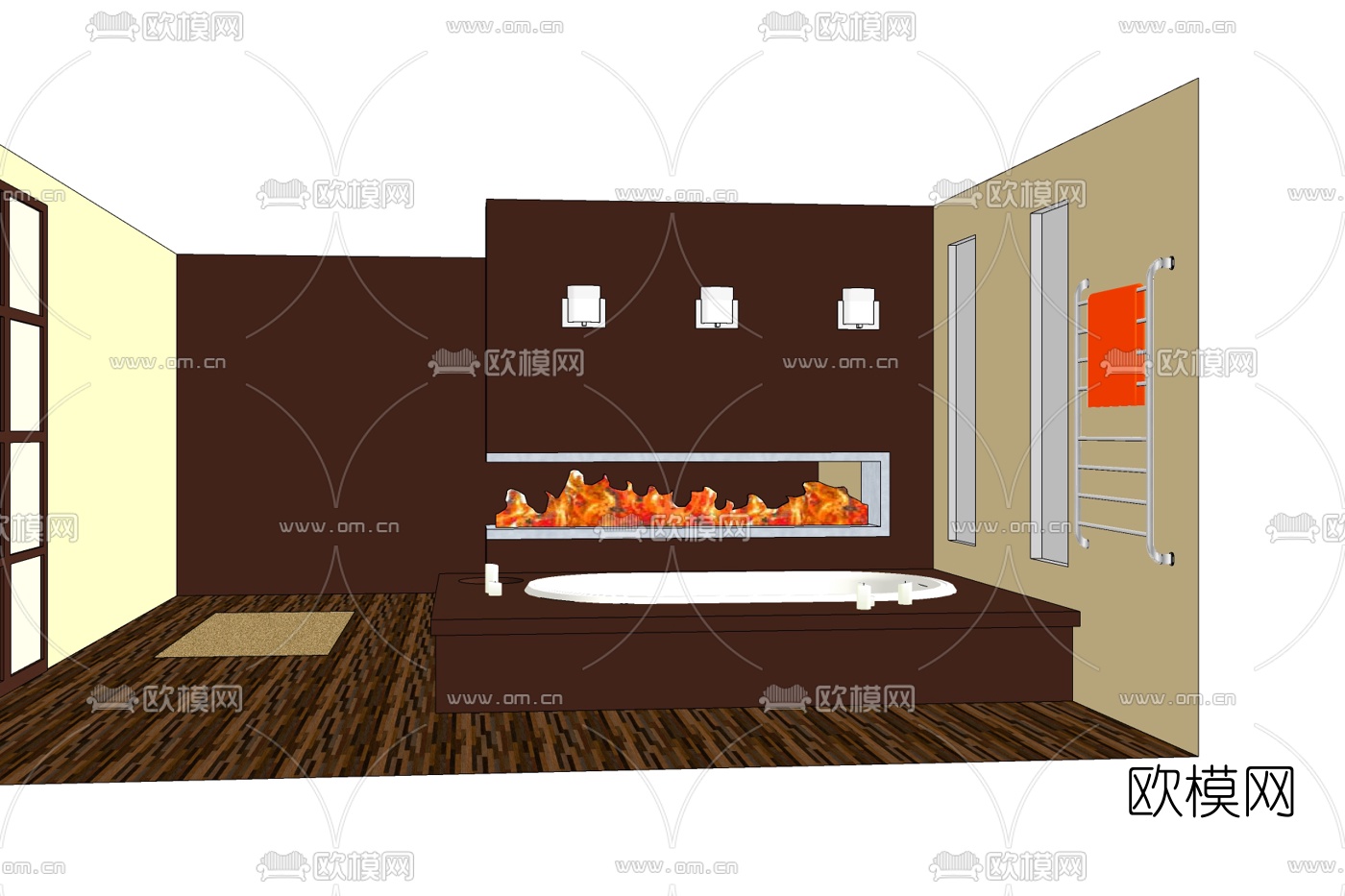 现代卫生间浴室免费su模型下载