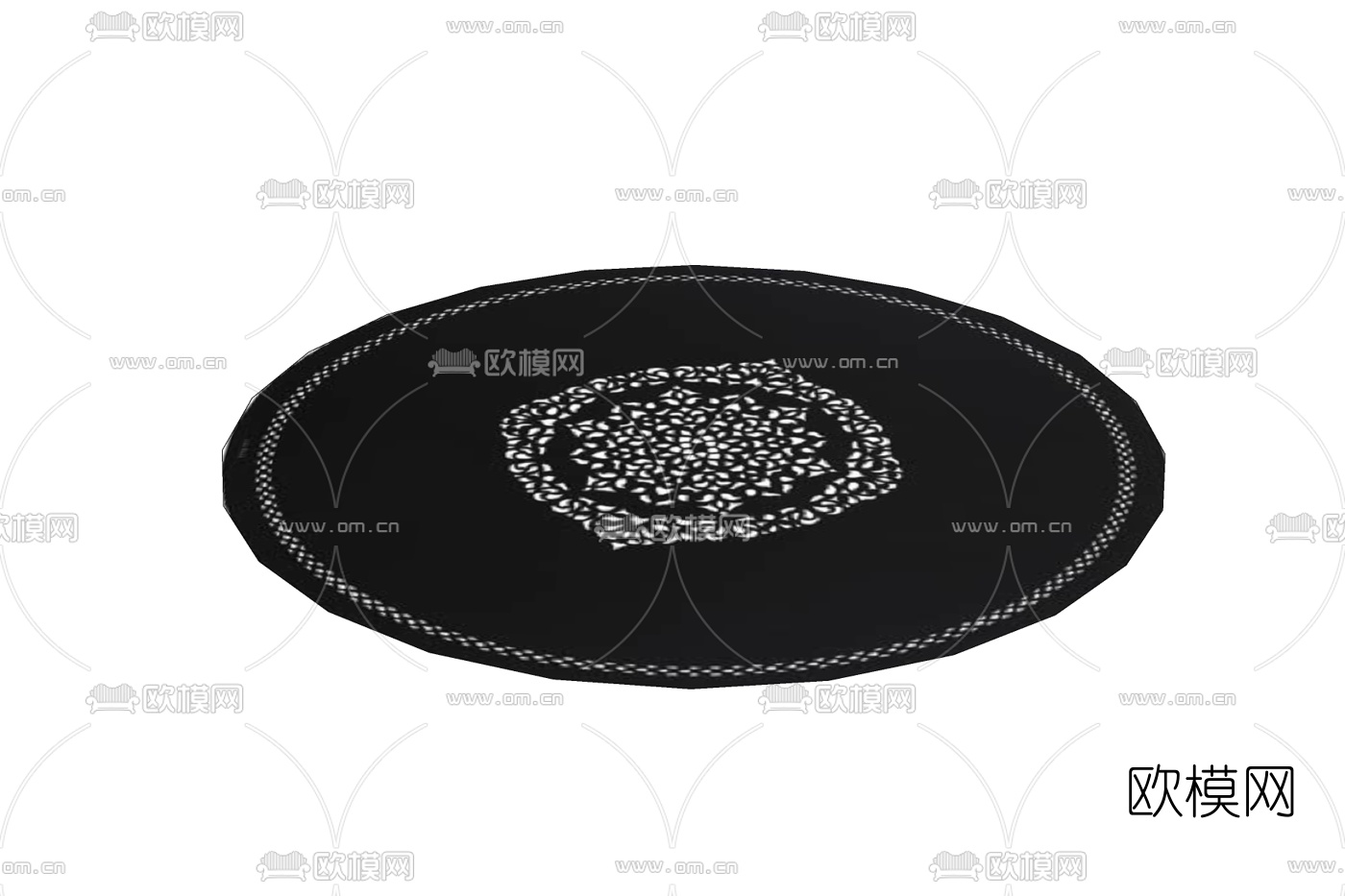 欧式圆形地毯免费su模型下载