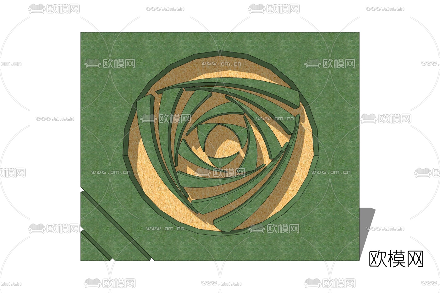 现代植物墙免费su模型下载