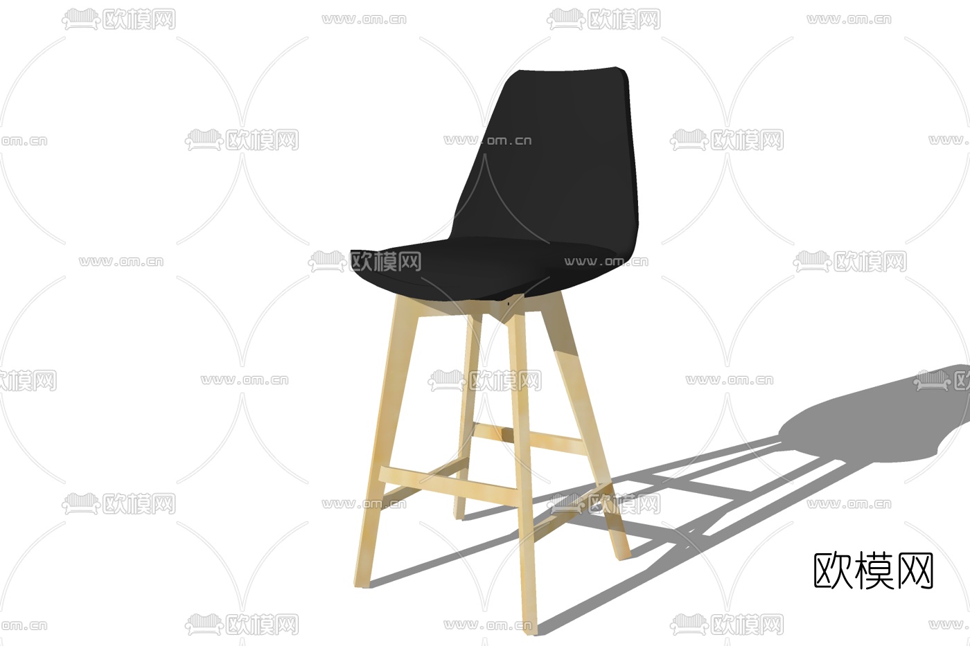 现代吧台椅su模型下载