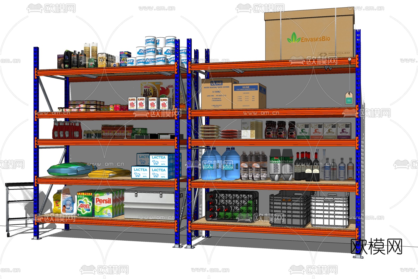 现代超市展示柜免费su模型下载