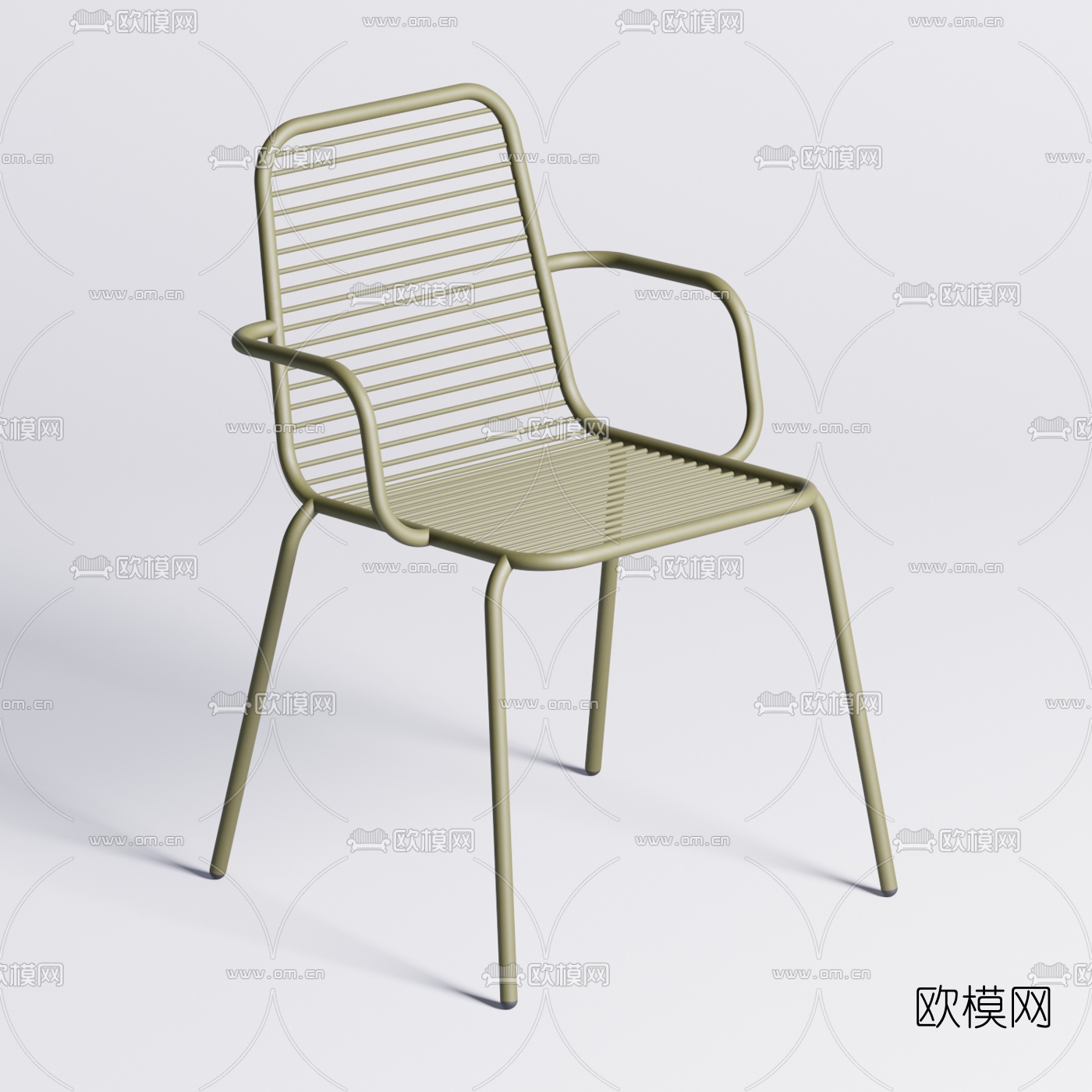 现代金属户外椅3d模型下载（渲染图1）