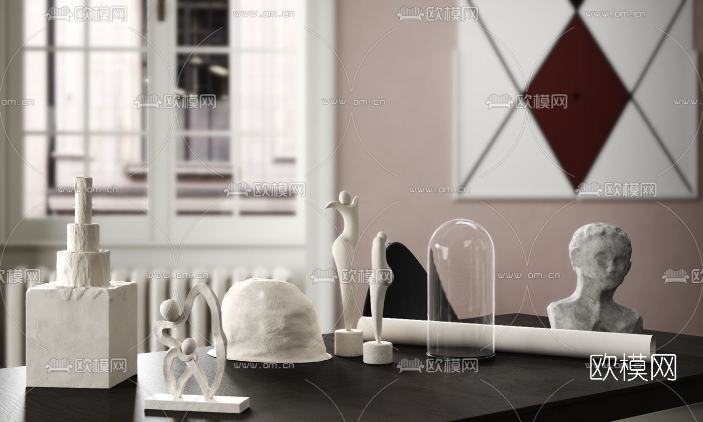 简美书房3d模型