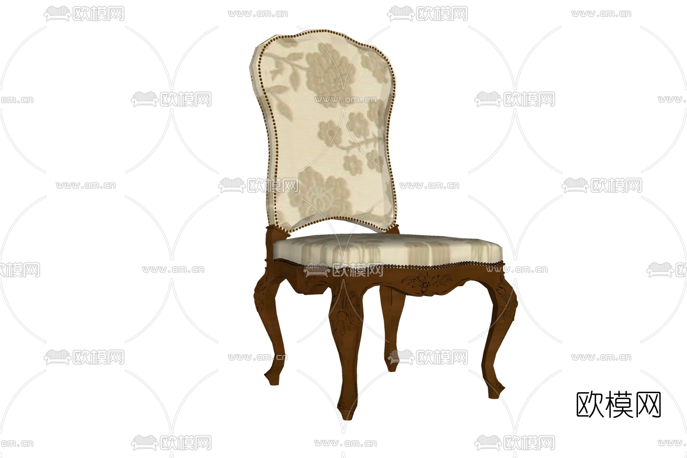 欧式布艺单椅免费su模型下载