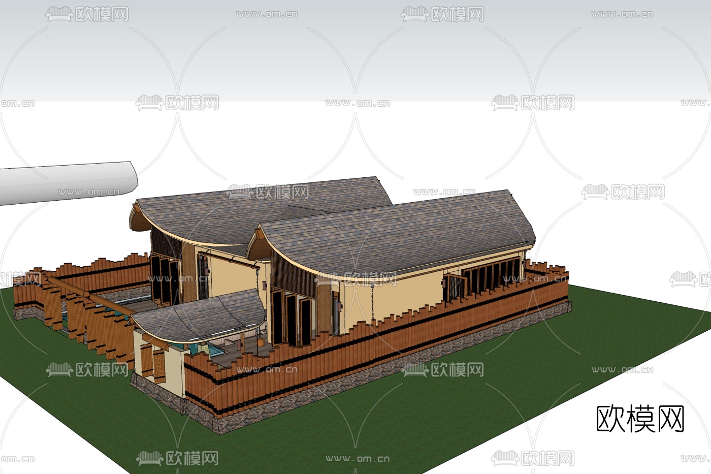 东南亚房屋建筑免费su模型下载