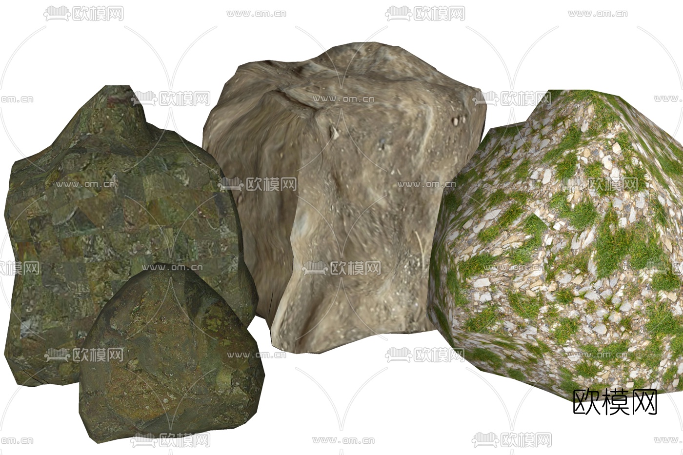 自然风石头免费su模型下载