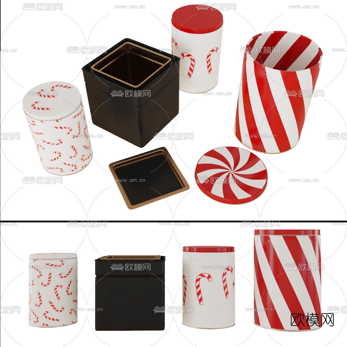 美式小罐子包装盒3d模型下载