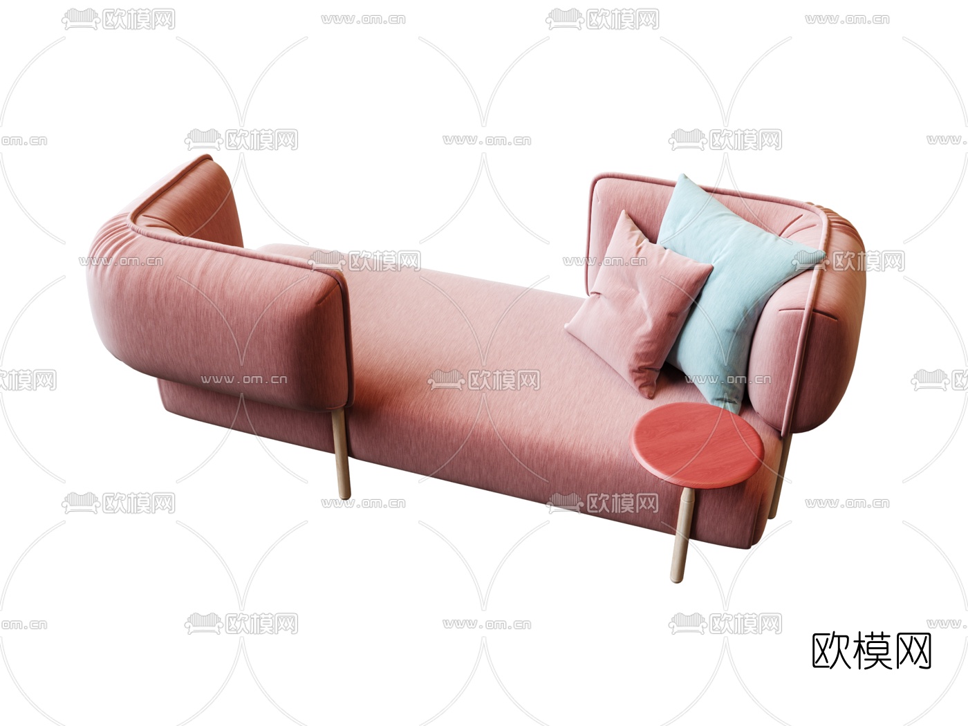 现代布艺贵妃椅3d模型下载