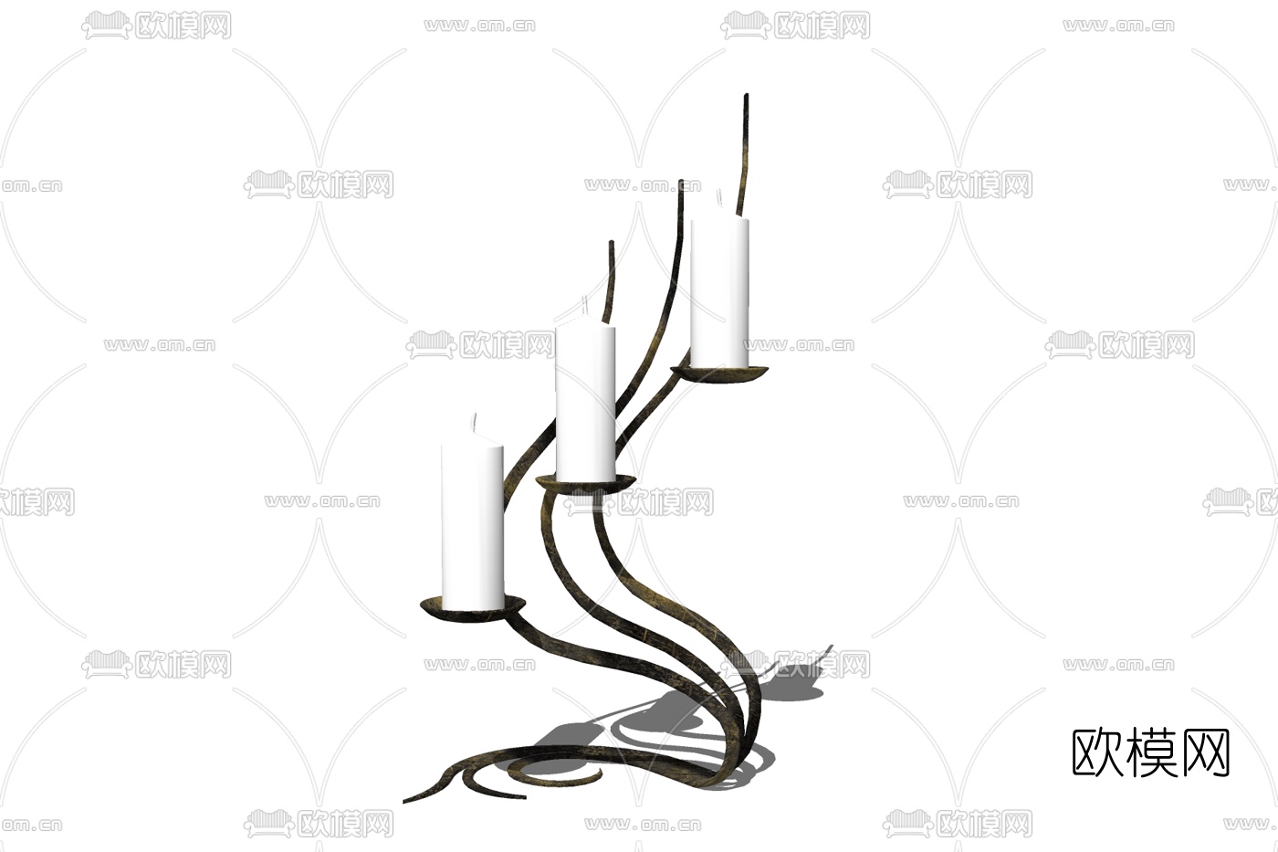 现代金属烛台灯免费su模型