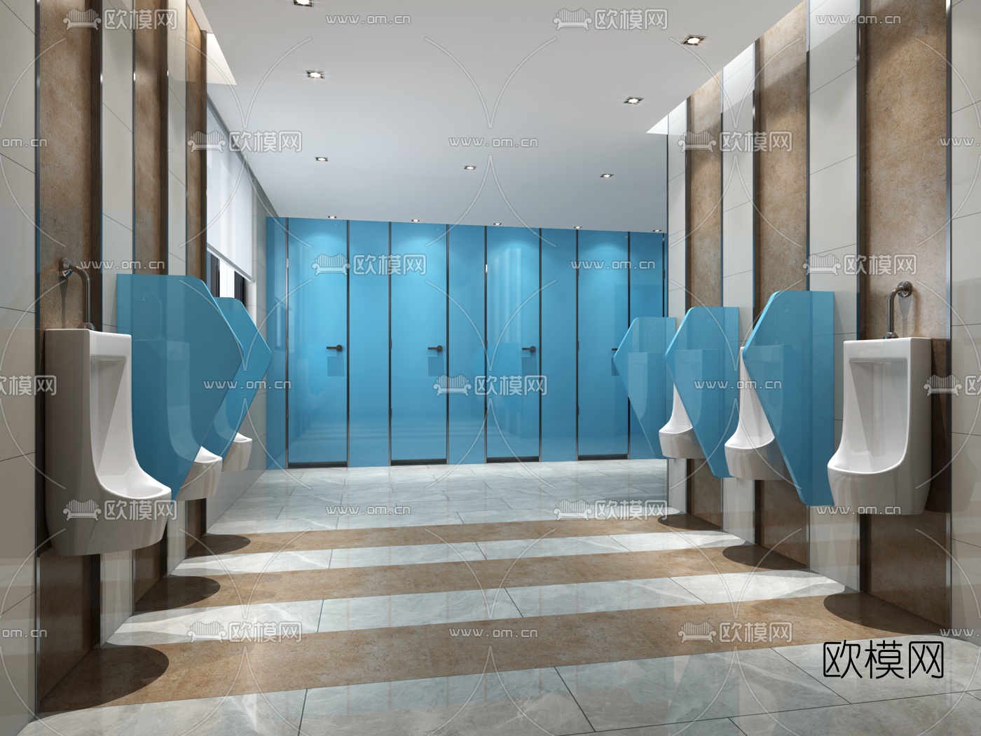 现代公共卫生间3d模型