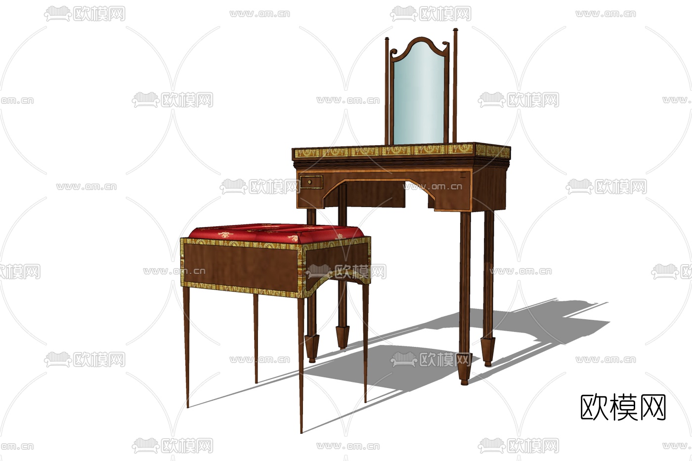 东南亚化妆台免费su模型下载