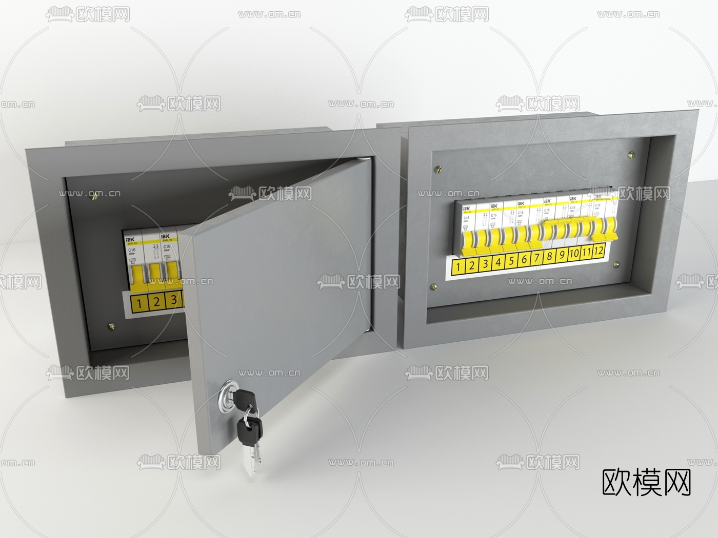现代配电箱3d模型下载