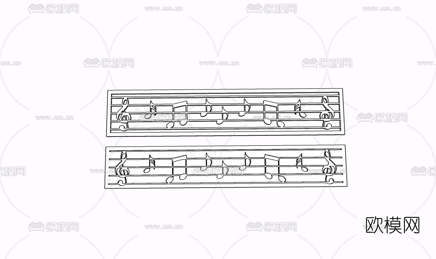 现代音符挂件免费su模型下载