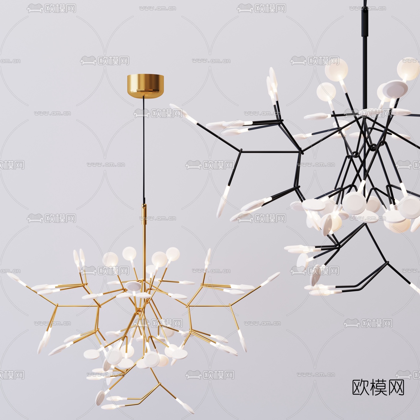 北欧金属吊灯3d模型