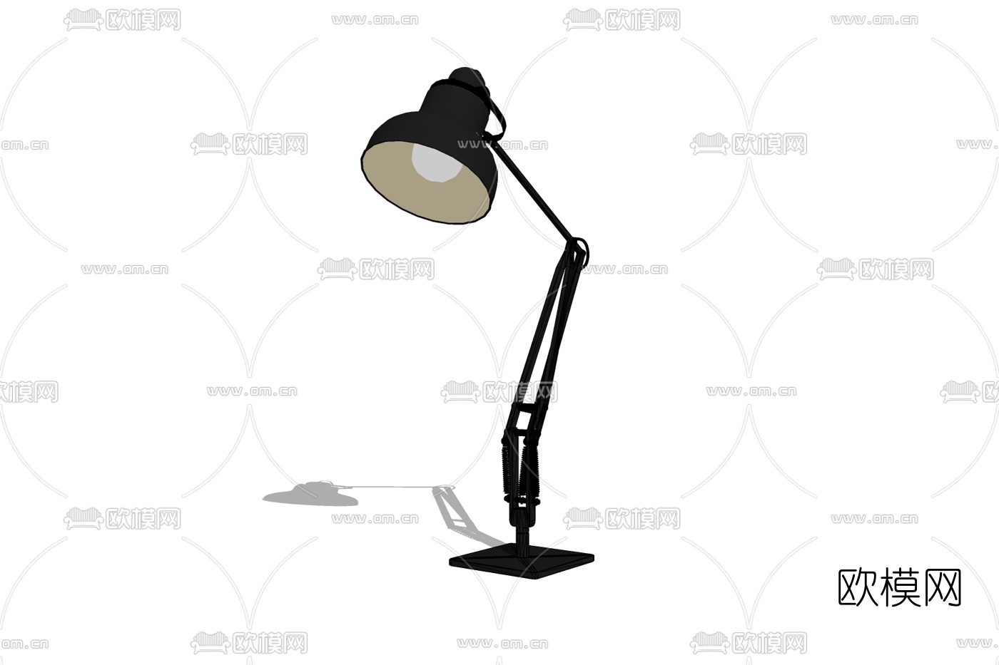 现代金属台灯免费su模型下载