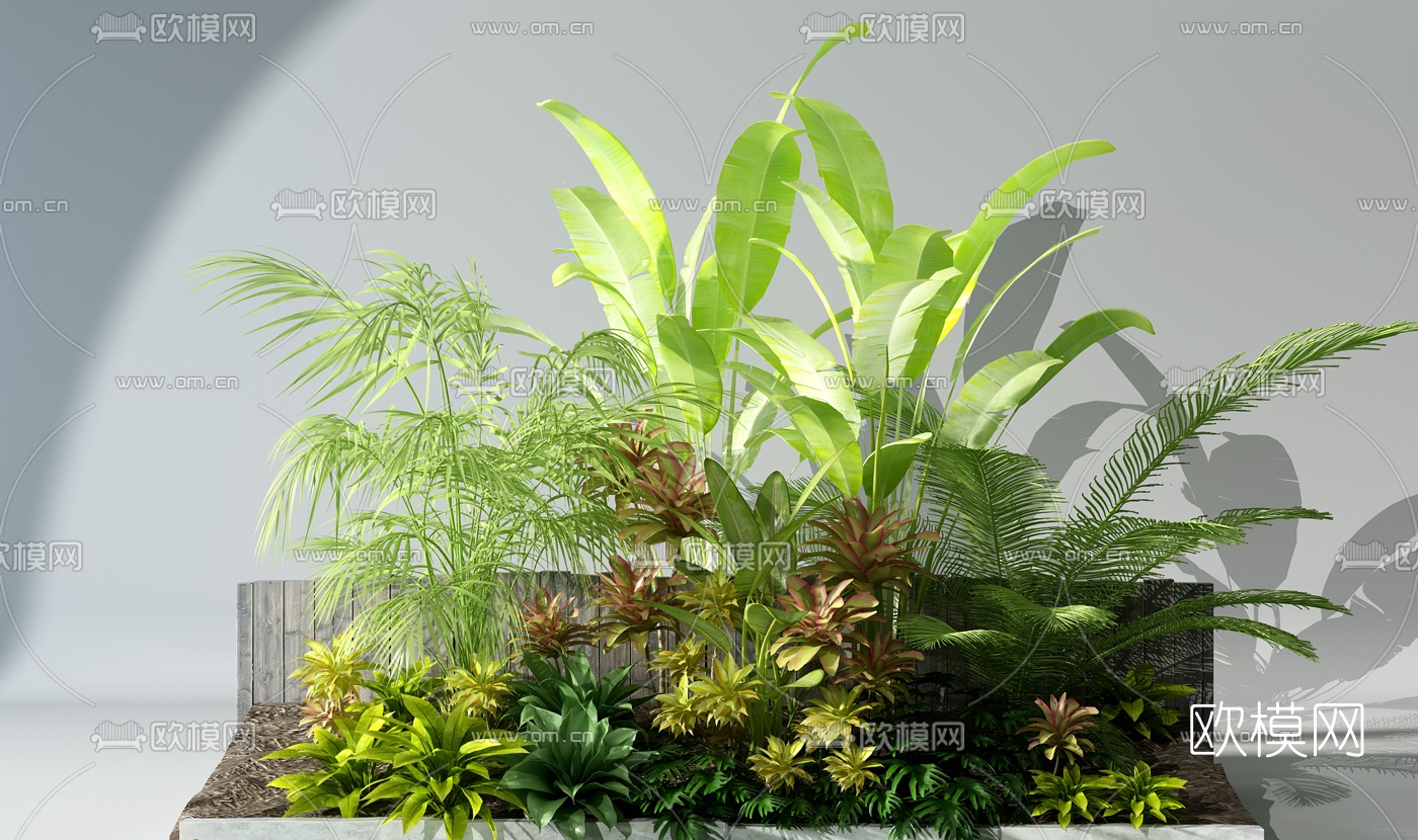 现代绿植盆栽免费3d模型下载