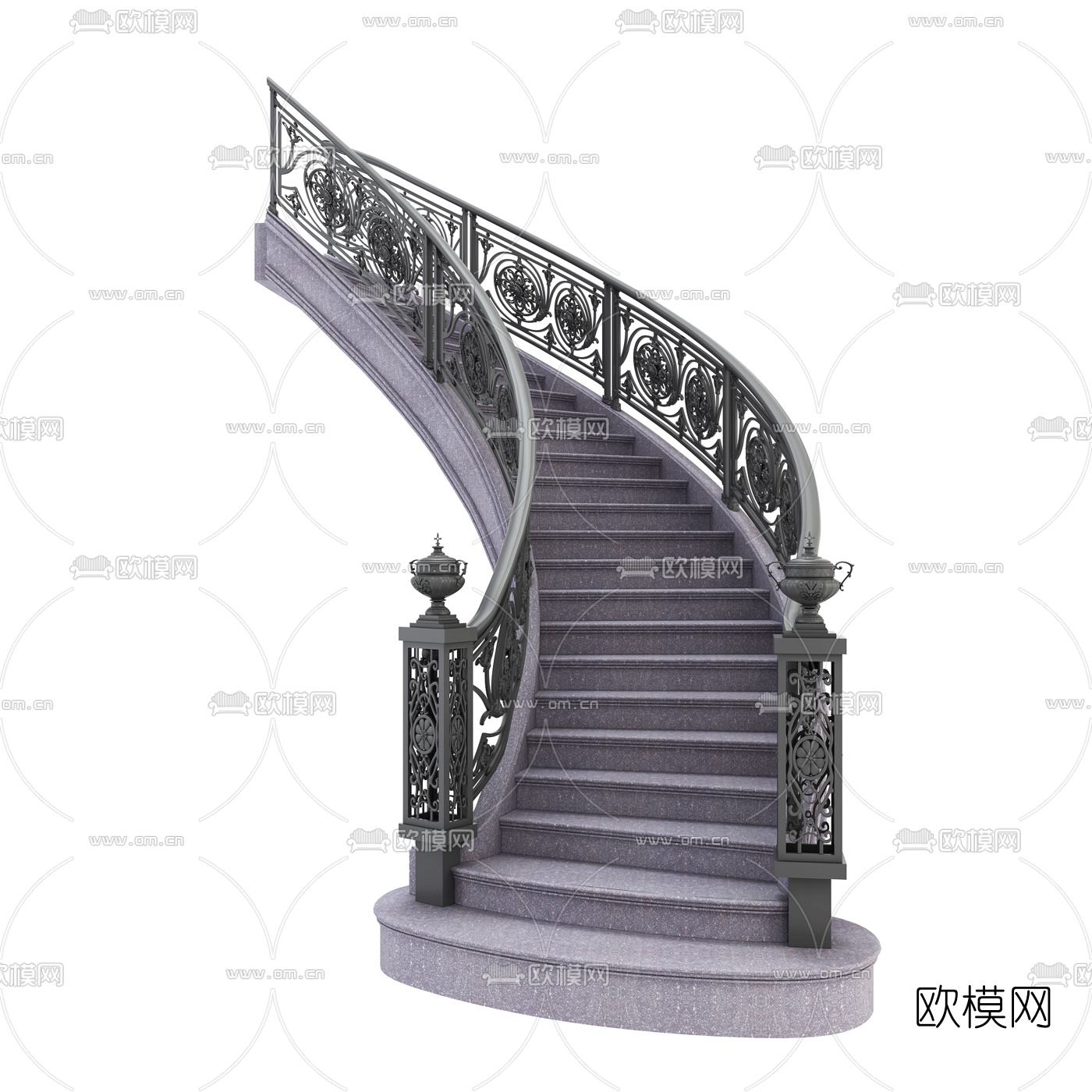 欧式铁艺楼梯3d模型