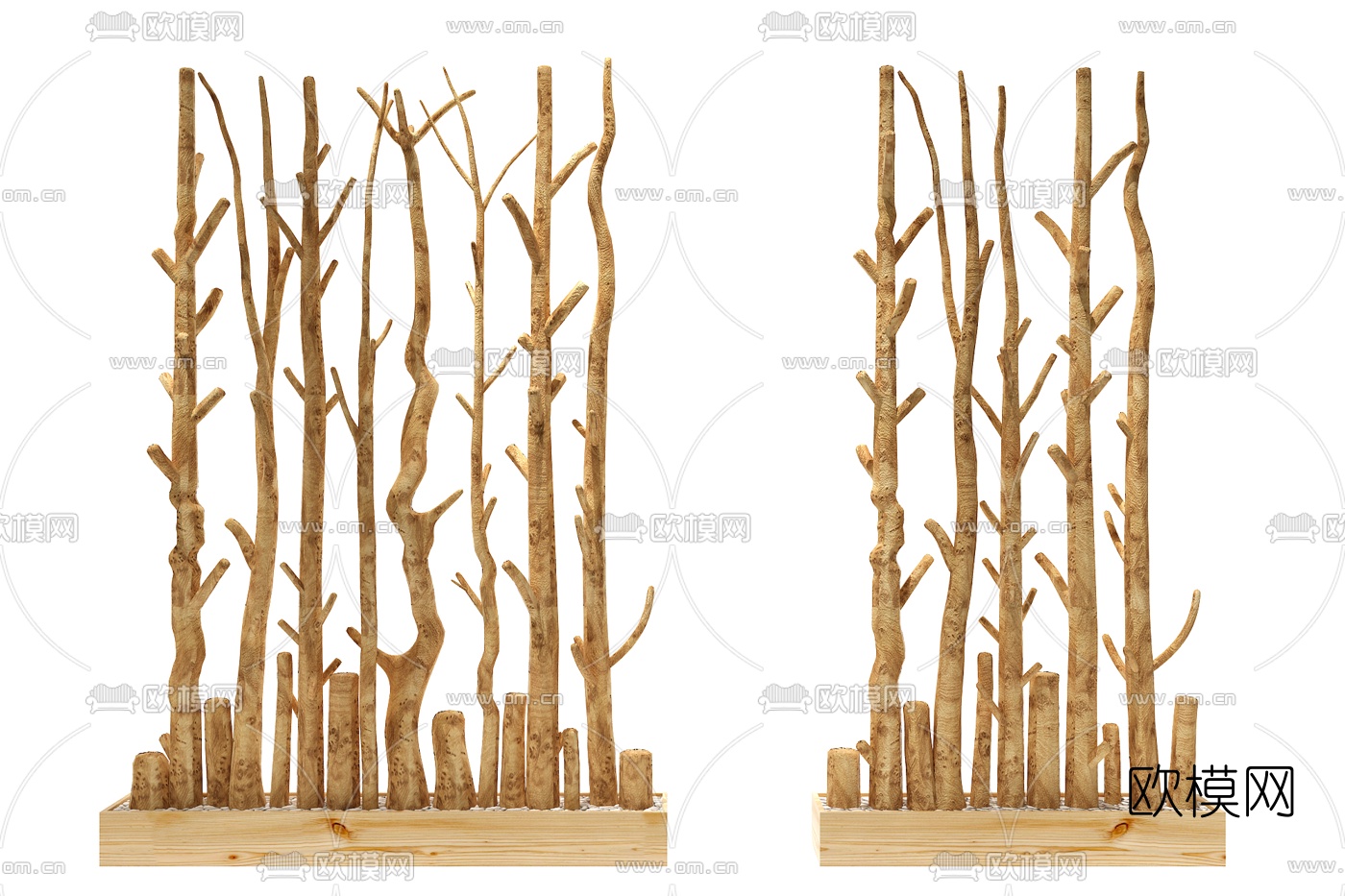 自然风干树枝屏风3d模型下载