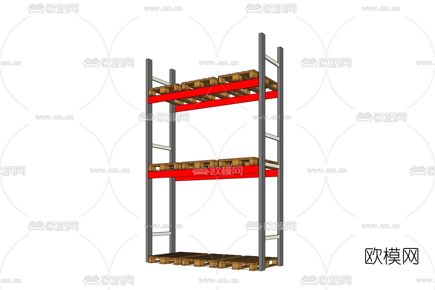 工业风货架置物架免费su模型下载