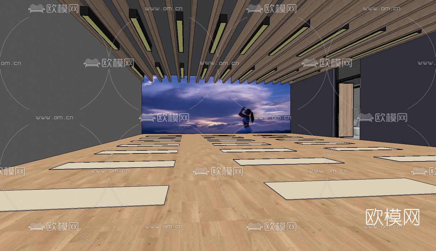 工业风健身房su模型下载（渲染图4）