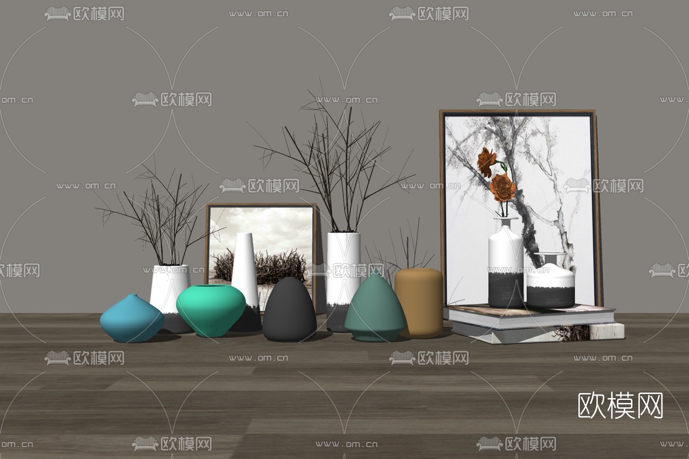 新中式装饰品免费su模型下载