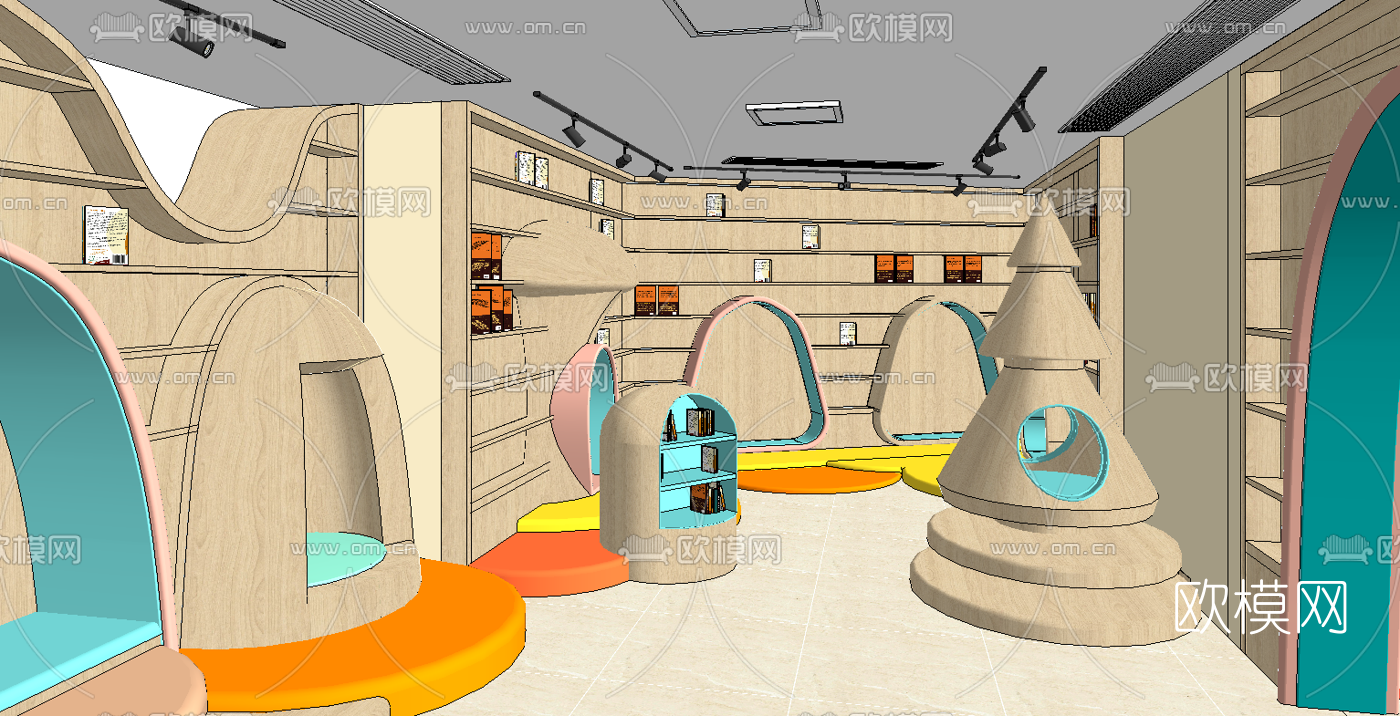 现代早教中心 幼儿园教室su模型下载（渲染图3）