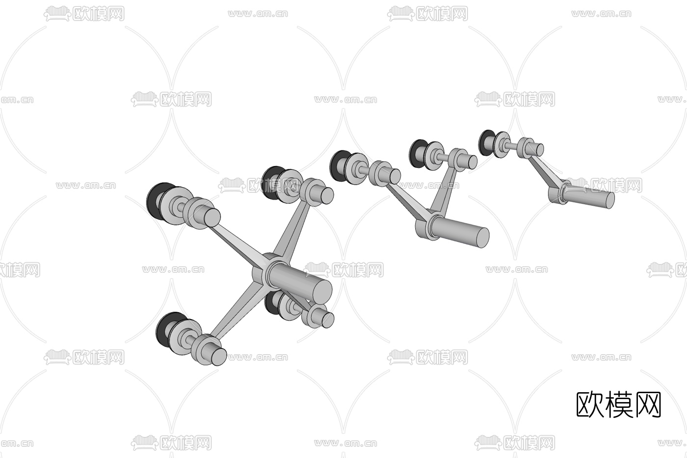 现代金属驳接爪免费su模型下载
