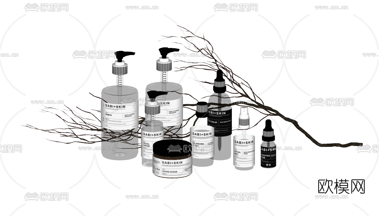 现代化妆品洗浴用品su模型下载