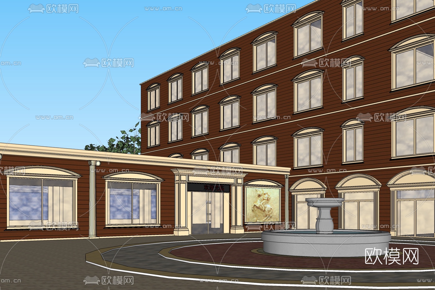 欧式办公公寓免费su模型下载