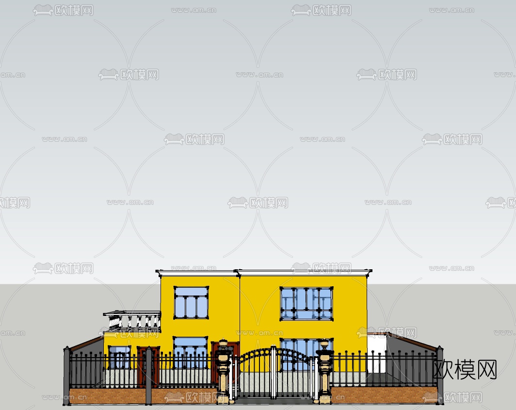 欧式农村别墅免费su模型下载