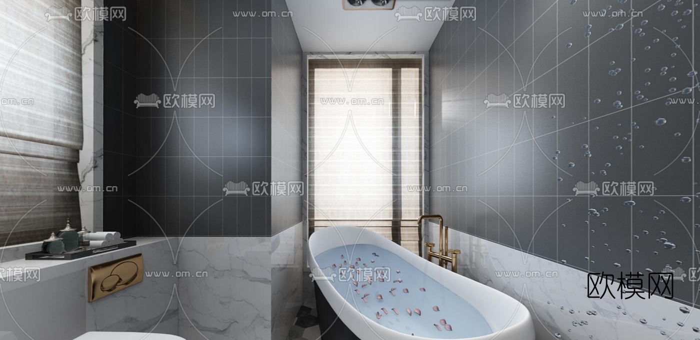 现代卫生间浴室vr全景3d模型