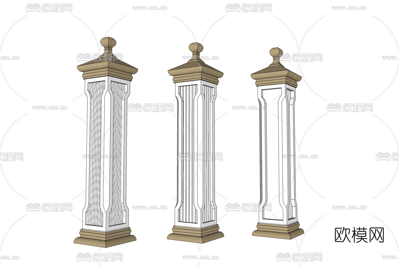 东南亚柱子免费su模型下载