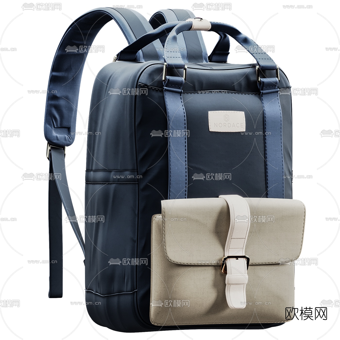 现代双肩背包3d模型
