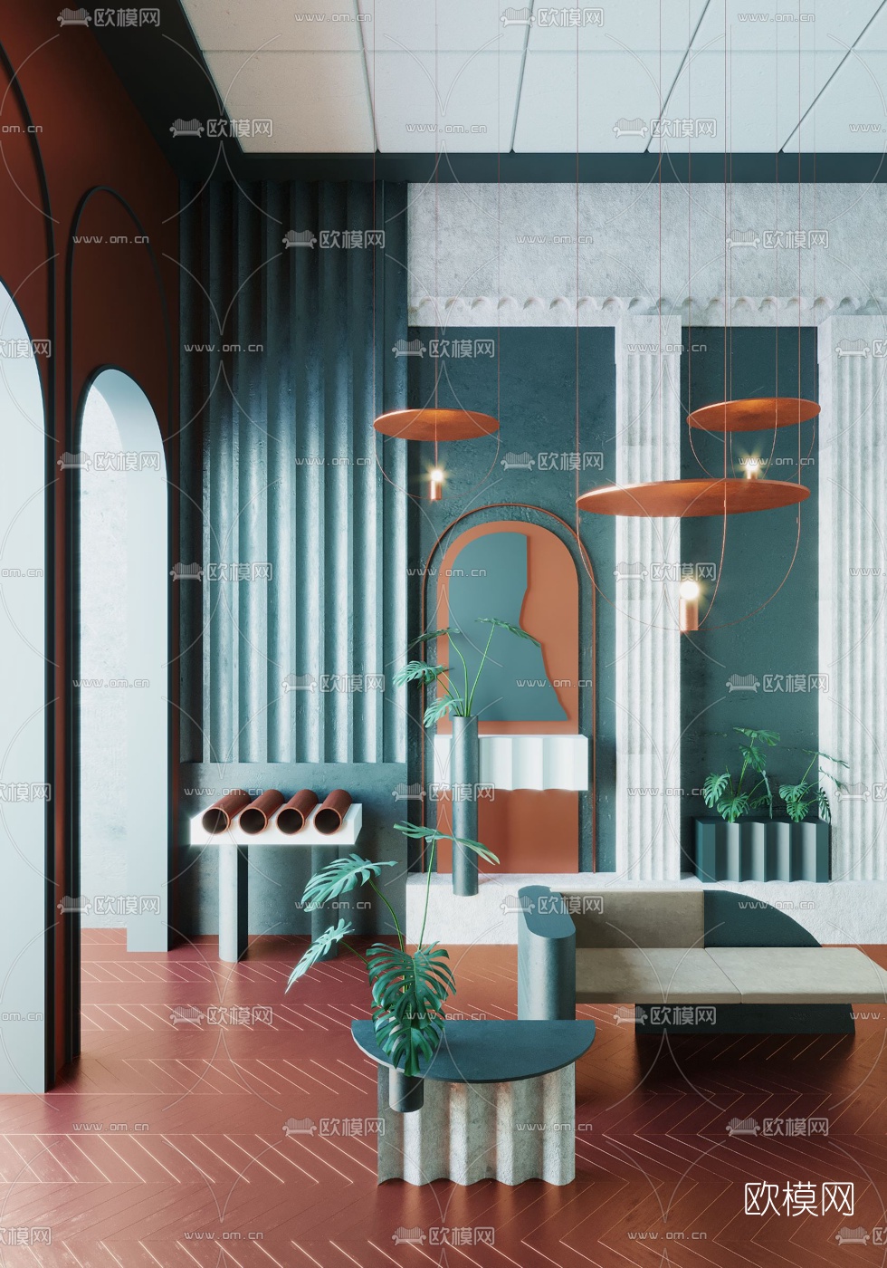 北欧休闲区3d模型下载