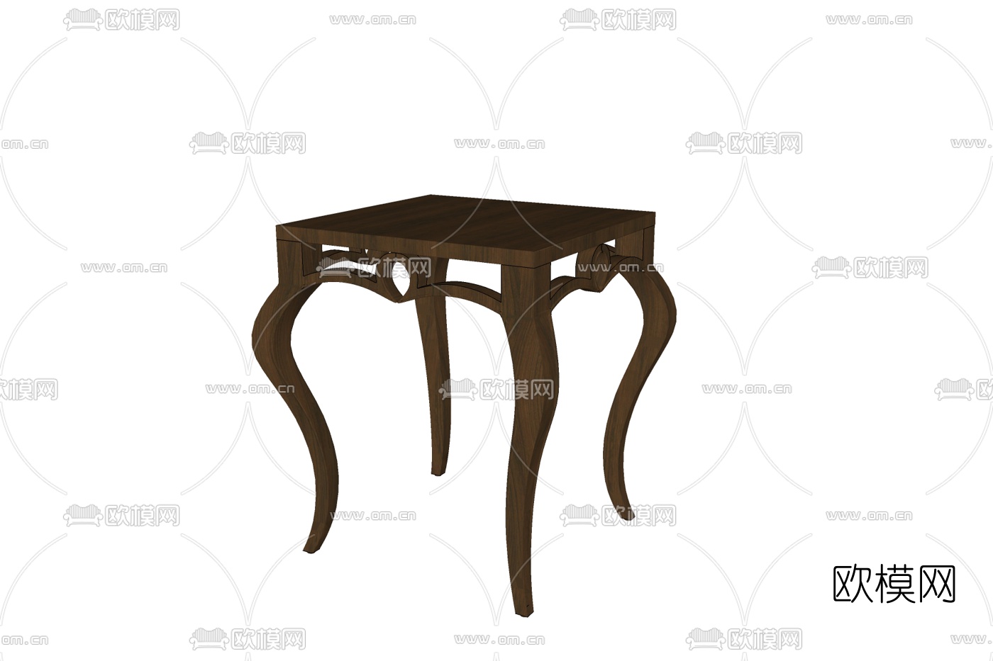 欧式实木边几免费su模型下载
