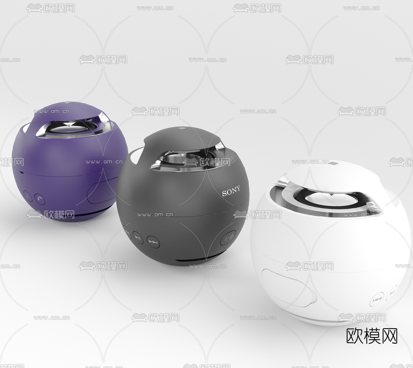 现代索尼扬声器音响3d模型