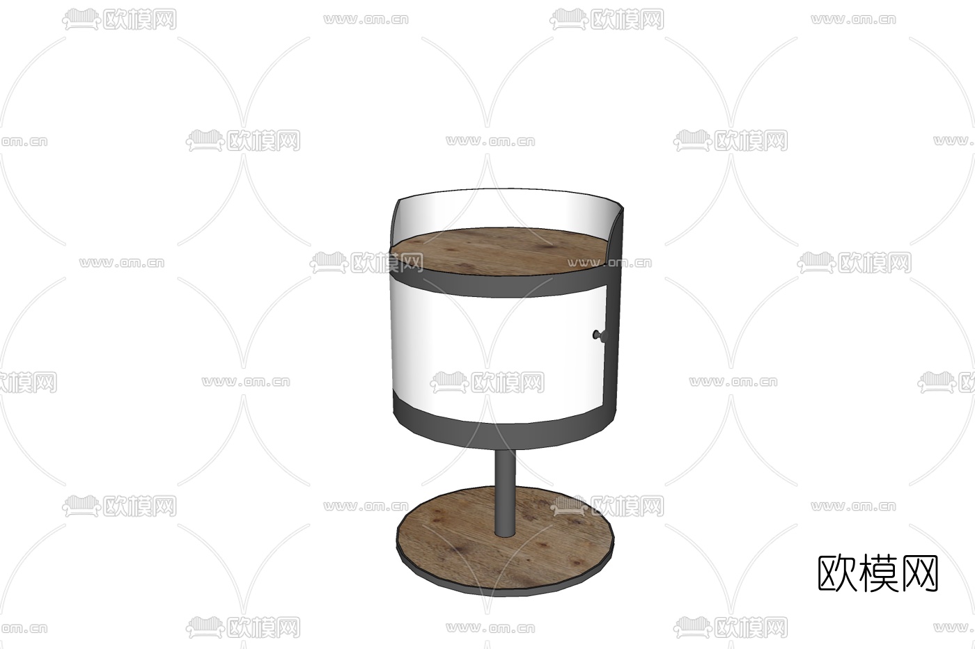 现代实木圆凳免费su模型下载