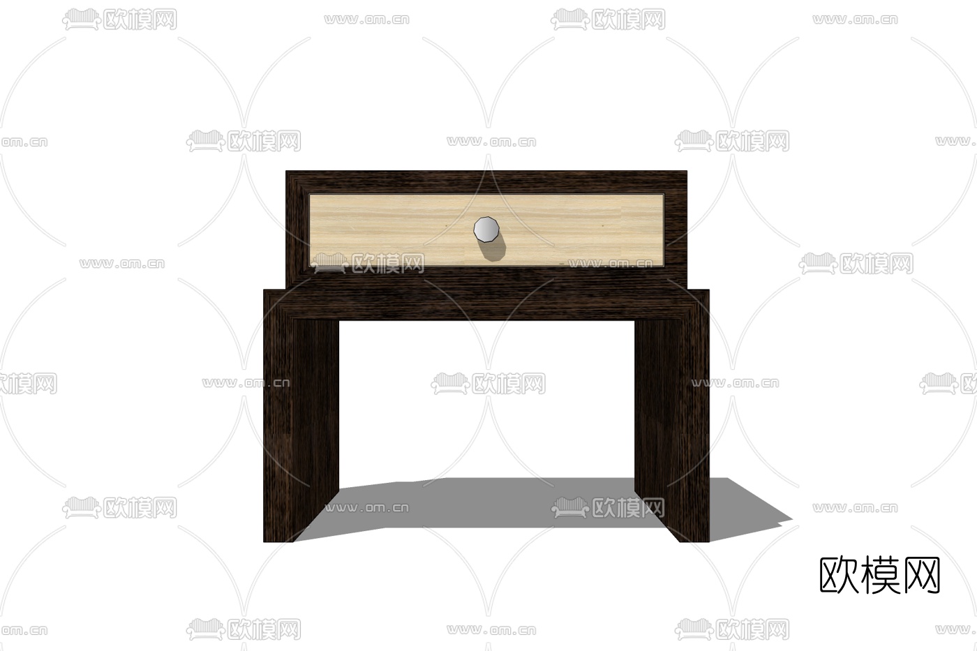 现代实木床头柜免费su模型下载