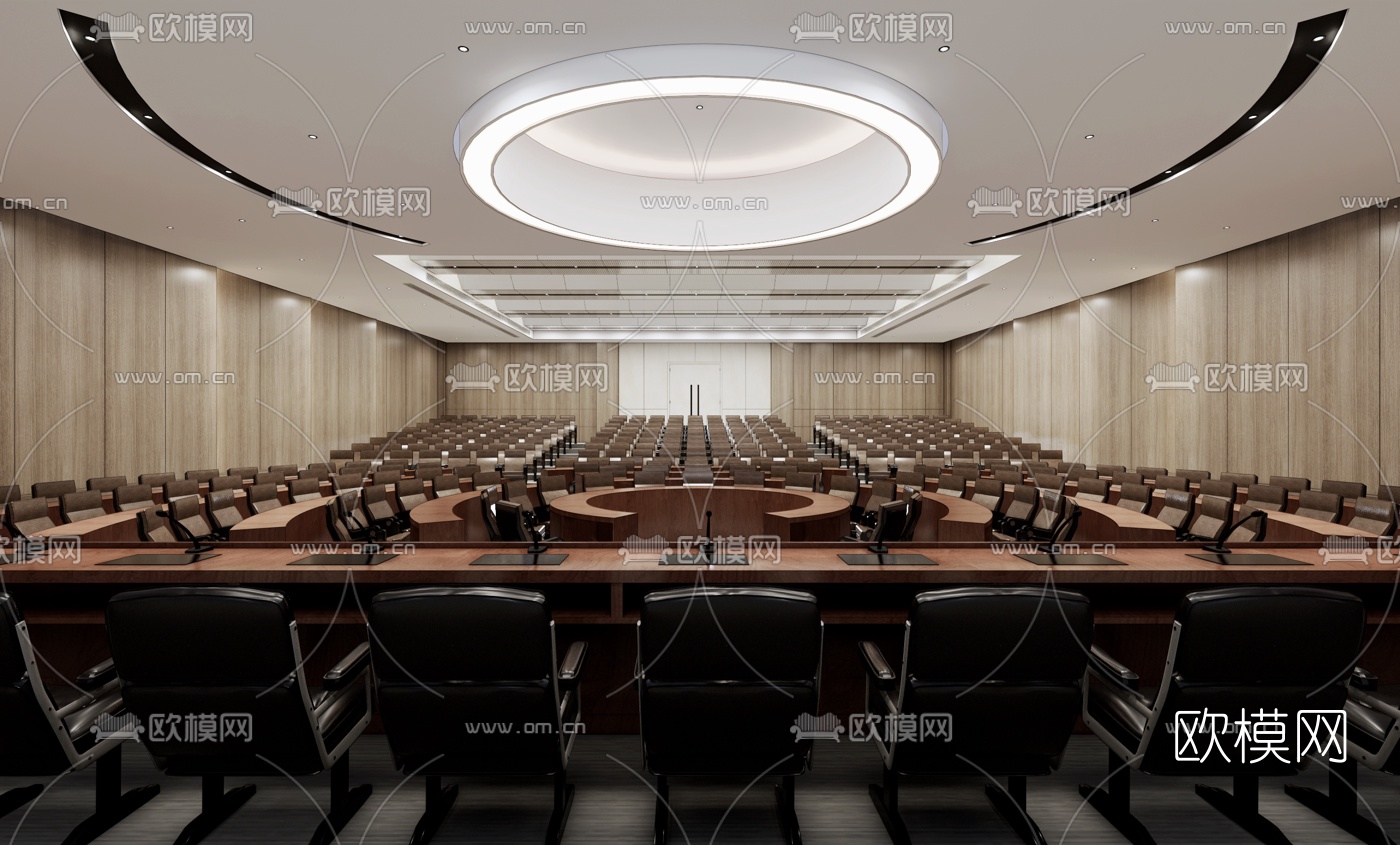 现代酒店报告厅su模型下载（渲染图3）