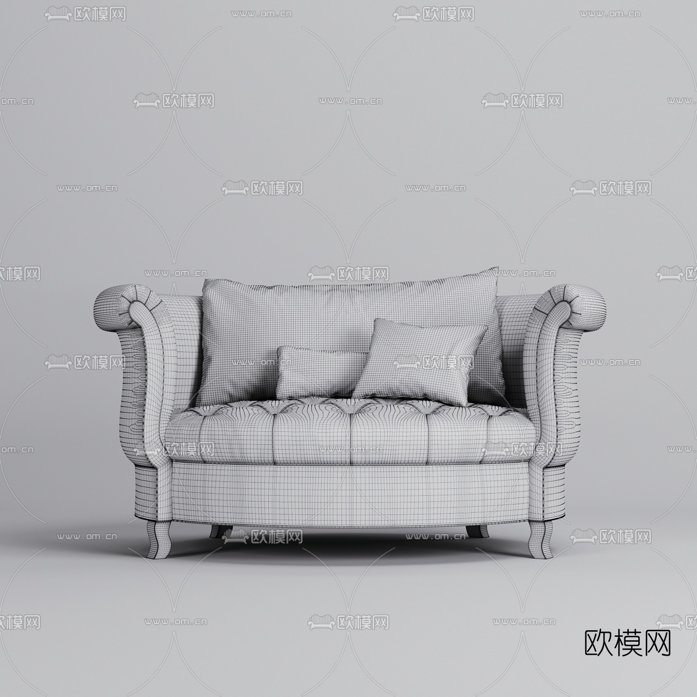 美式单人沙发3d模型