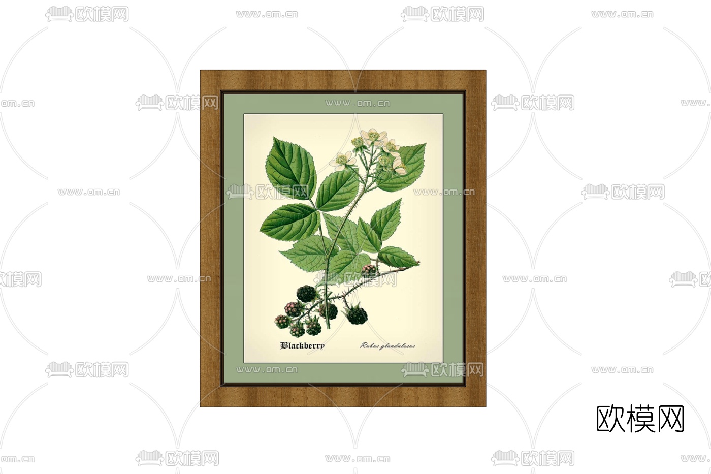现代黑莓装饰画免费su模型下载
