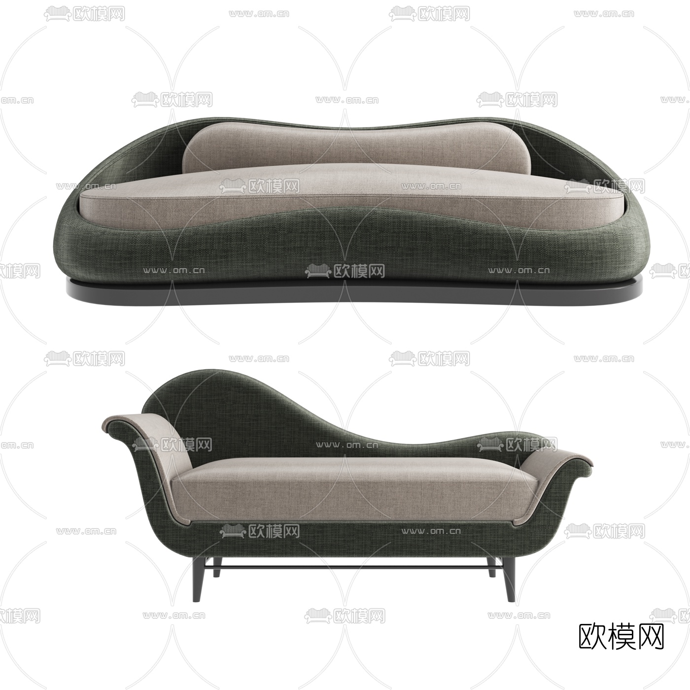 现代布艺异形沙发3d模型