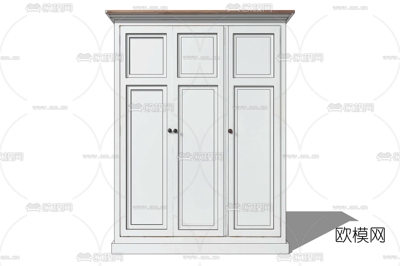 欧式实木衣柜免费su模型下载